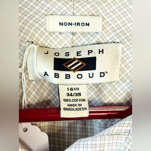 Joseph Abboud Men’s 16.5 34/35 Long Sleeved Classic Fit Checked Plaid Shirt - Picture 7 of 8